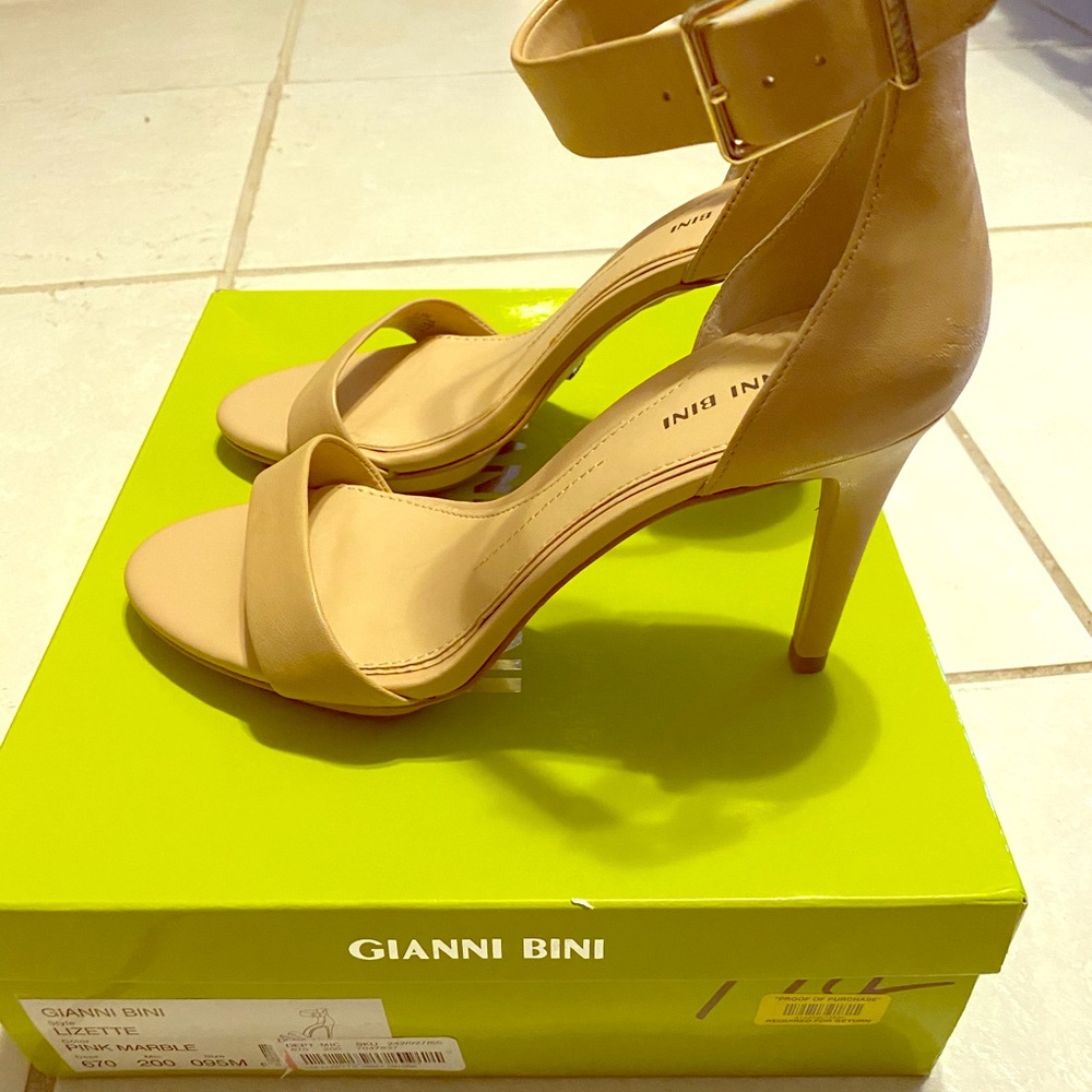 Tan platform heels